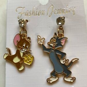 Tom and Jerry stud earrings.